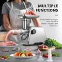 AIRMSEN Electric Meat Grinder & Mincer Heavy Duty Professional Stainless Steel Sausage Maker & Stuffer with 3 Plates, 2 Stainless Blades & Kubbe Kit Fast, Quiet, Easy to Clean for Home Kitchen Use