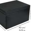 Creative Deco Large Black Wooden Box Storage with Hinged Lid | 15.8x11.8x9.44in (+-0.5) | Keepsake Gift Box Storage Document | Wood Chest Trunk PRODUCT NOT INTENDED FOR 15 YEARS OR BELOW