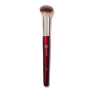 BK BEAUTY 116 SMALL ROUND COMPLEXION BRUSH Compact Round Makeup Brush for Precise Blending of Cream Blush, Contour, Bronzer & Foundation, Vegan Bristles