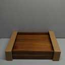 2 Pack Acacia Wood Serving Tray with Handles - 17 Inch Large Wooden Tray for Ottoman, Breakfast in Bed, Dinner, Coffee Table 