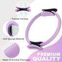 Pilates Ring Fitness Circles Set, High Resistance Yoga Ring Pilates Equipment Set for Women Includes Pilates Ring, 9 Inch Small Exercise Ball, 5 Resistance Bands at Home Pilates Workout Set (purple)