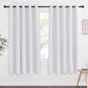 NICETOWN Room Darkening Curtain for Living Room - Solid Thermal Insulated Grommet Light Blocking Window Treatment for Bedroom/Doorway (1 Panel, 66 by 66, Greyish White)