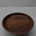 The Fine Living Co. Wooden Fruit Bowl, Large Serving Platter for Dessert, Round Shaped Serving Bowl for Cake, Snacks, Acacia Wood Bowls for Centrepiece, Wedding, Walnut, 12"x2"
