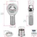 1.25'' Heim Joints Rod End Kit, 1 1/4'' Right and Left Hand Thread Chromoly Joints Heat Treated Chromoly with Round Tube Adapter, High Misalignment Spacer (2 Pair)