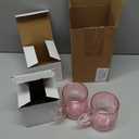 LemonRoad 2 Pcs Valentine Heart Glass Pink Double Walled Mugs Insulated Galentine Coffee Mugs with Handle Glass Cups for Coffee Milk Valentine's Day Gift Mother's Day Gifts 8.5 Oz/ 250 ml