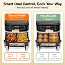 1600W Dual Zone Air Fryer Oven,12.69QT with Divider,Nonstick & Dishwasher-Safe Basket,Match Cook & Smart Finish to Roast,Recipes for Easy Cooking,Digital Touchscreen,Metal Sliver