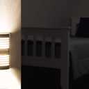 GE Enbrighten LED Motion Sensor Night Light, Plug-in, 40 Lumens, Motion-Select with 25ft Detection, Dusk-to-Dawn, Brushed Nickel Louver 37299 (1 Pack)