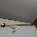 Heavy Duty Curtain Rods, 1 1/8 Inch Diameter Single Curtain Rod 36-72 Inch (3-6 Ft) Extendable Length with End Caps Adjustable Modern Brackets-Warm Gold