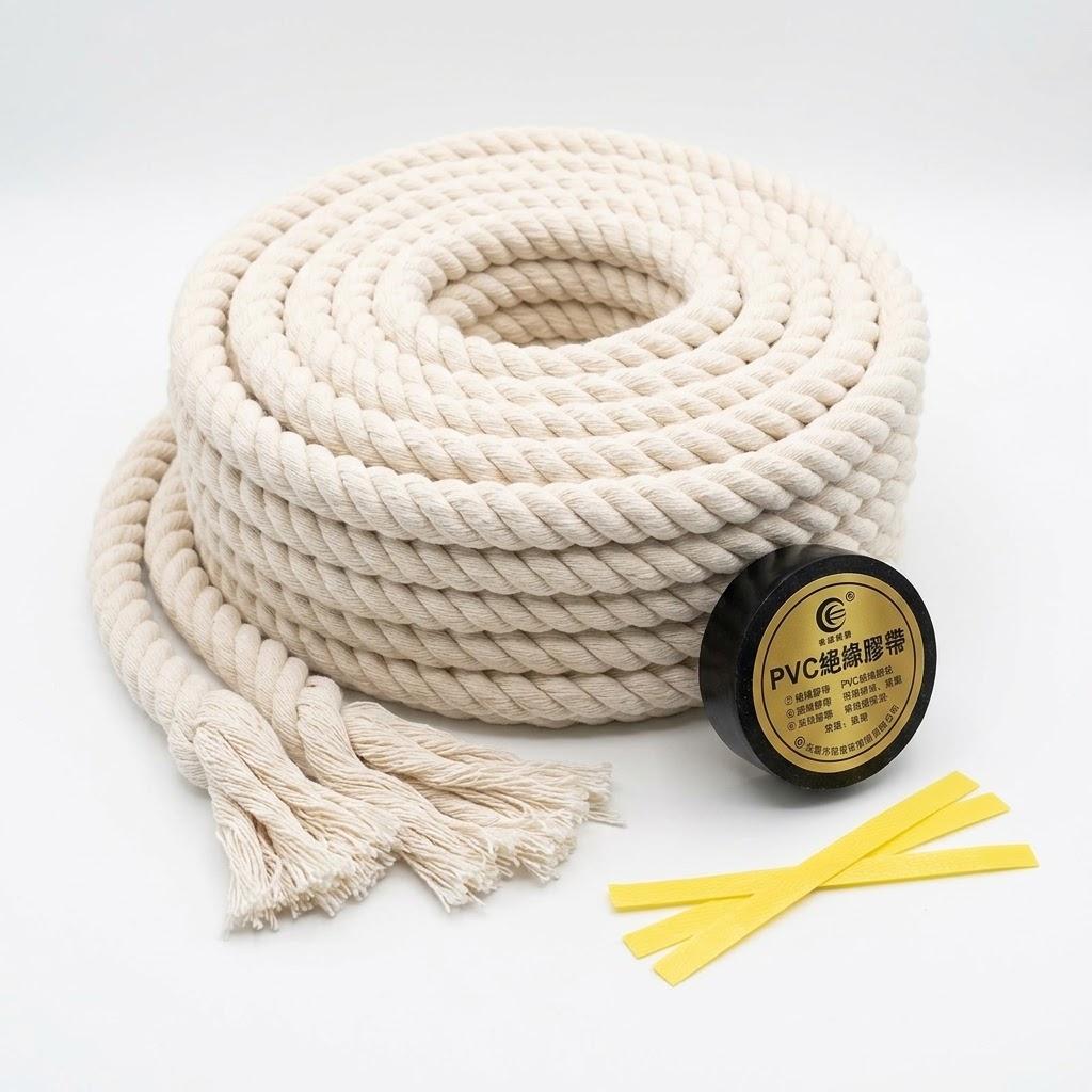 Natural White Cotton Rope 1/2 inch × 50 ft, 4-Strand Twisted Thick Rope for Crafts, Tug of War, Clothesline, Hanging, Porch Swing Bed, Pet Toys, Soft Craft Cotton Cord for Home/Outdoor Decoration