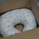 Boppy Nursing Pillow - Firm, Ergonomic U-Shaped Bottle and Breastfeeding Pillow with High Lift for Comfort and Support, Spacious Surface - Gray Gentle Leaves