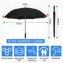 Jexine 20 Pcs Golf Umbrella Bulk 62 Inch Extra Large Automatic Open Black Umbrella Double Canopy Vented Windproof UV Protection for Men Women Tournament Golf Courses Corporate Event Outdoor