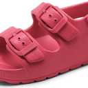 2 x INMINPIN Toddler Boys Girls Buckle Sandals Comfort Open Toe Sandal with Adjustable Back Strap (Rose Pink)