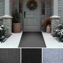 iCustomRug Ribbed Entryway Door Mat  3'x9' Brown, Indoor/Outdoor, Non-Slip TPR Rubber Backing, Low-Profile All-Weather Carpet, Non-Shedding & Easy Care, Utility Rug Ideal for High Traffic Areas