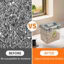 Bird Seed Storage Container 2 Pack Clear Bird Seed Container10Ib Indestructible Bird Seed Container Bird Seed Holder with Handle|for Wild Bird Seed Hermetically Or Mealworms Storage Outdoor Feeding, 8 inches x 6.8 inches x 7.6 inches