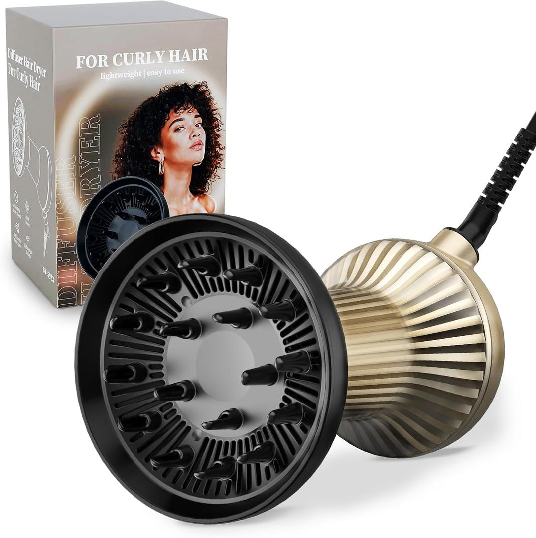 BAUTIA Diffuser Hair Dryer for Curly Hair, Hair Dryer Diffuser for Blow Dry and Volumizing, Lightweight Curly Hair Diffuser Easy to Use