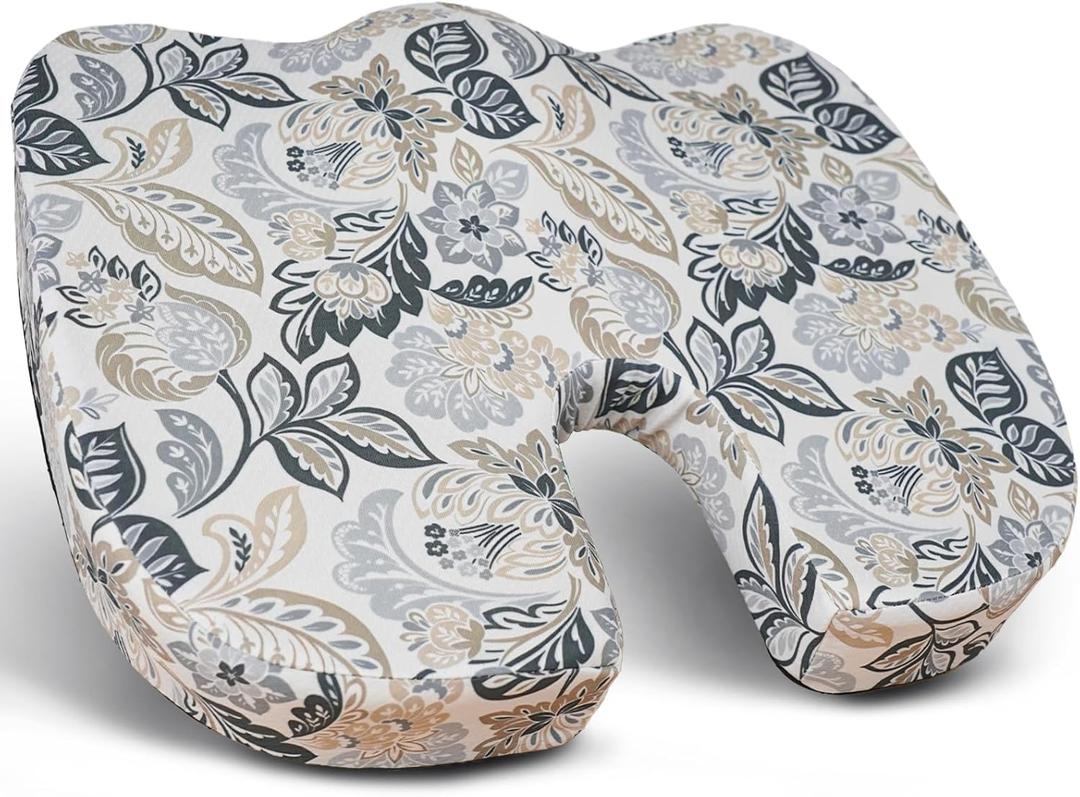 Tailbone Pain Relief Cushion, Memory Foam Seat Cushion for Pressure Relief Coccyx Cushion for Sciatica Pain Ergonomic Seat Cushion for Office Desk Chair (Flower1)