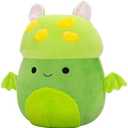 Squishmallows Original 14-Inch Earling Neon Green Mushroom Bat - Official Jazwares Plush (Large)