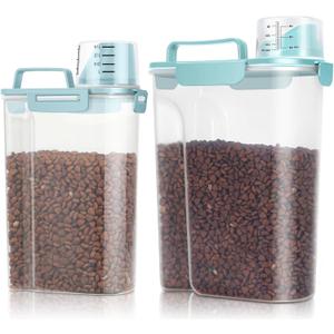 TBMax Dog Food Storage Containers 2 Pack 8 to10 Lbs, Airtight Pet Food Container Dispenser with Large Spout & Portable Handle, Travel Dog Treat Cat Food Storage Bin Bird Seed Container (Light Blue 6+3Qt) TBMax Dog Food Storage Containers 2 Pack 8 to10 Lbs, Airtight Pet Food Container Dispenser with Large Spout & Portable Handle, Travel Dog Treat Cat Food Storage Bin Bird Seed Container (Light Blue 6+3Qt)