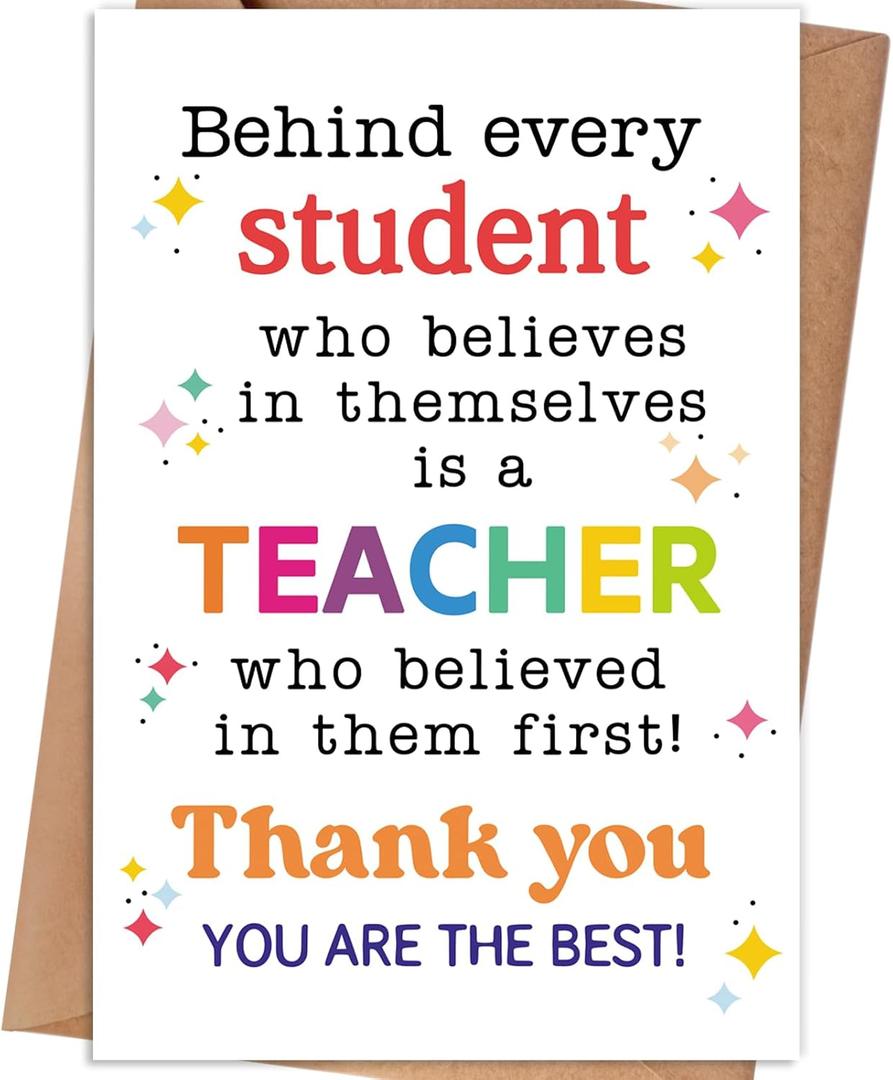 2 x Teacher Thank You Card, 8x5.3 Inches