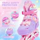 2PM SPORTS Inline Skates for Kids Boys Girls Ages 5-8 8-12 3-5 4-8 6-12 with Light Up Wheels, Adjustable Children's Roller Skates Blades for Toddler Beginner Youth Indoor Outdoor