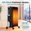OLIXIS 1500W Oil Filled Radiator Space Heater for Indoor Use, Black
