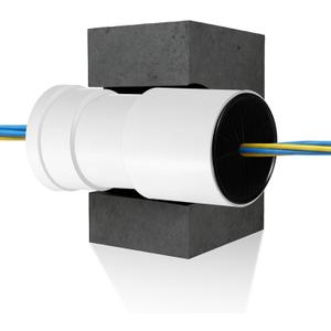 3" ID Cable Pass Through Wall Port Fits 4.9" - 7" Wall Thickness Provides White Solid Channel Pass Cables from One Side of Barrier to The Other for Home Office Indoor Use