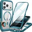 Miracase for iPhone 17 Pro Max Case 6.9" Full-Body Phone Case with Built-in Glass Screen Protector& Full Camera Protector,[Magnetic with MagSafe] Drop Proof 17 ProMax Cover, Green