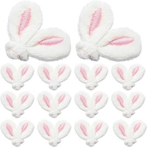 XunYee 50 Pcs Mini Easter Bunny Ears for Crafts Plush Rabbit Ear DIY Headband Hair Clips Hair Ties Accessories Jewelry Making Bunny Doll DIY Craft Party Supplies