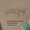 2 Pack 8 FT Folding Tables White Foldable Table, Fold-in-Half with Carrying Handle Portable Plastic Rectangular Table for Party, Dining, Wedding, Camping, Picnic, Indoor Outdoor Events