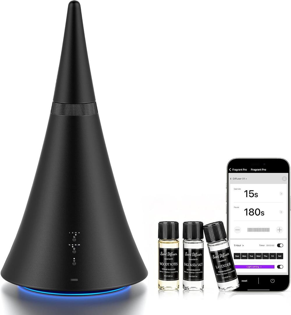 Waterless Essential Oil Diffuser， 2000 Sq.Ft Coverage for Large Rooms (EXP 11/17/26)