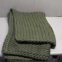 YnM Chunky Throw Blanket, Medium-Weight, Hand Knitted, Skin Friendly, Ventilated and Breathable, Machine Washable, Home Dcor Piece for Couch, Sofa and Bed (Olive, 40x50 Inch)