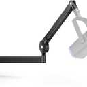 InnoGear Low Profile Mic Arm, 360 Rotatable Microphone Boom Arm Mic Stand for Fifine AM8 K669B Blue Yeti HyperX QuadCast SoloCast AT2020, with Mic Clip 3/8" to 5/8", 3/8" to 1/4" Adapter, Black