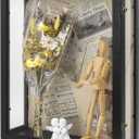 16x20x6 Extra Deep Shadow Box Large with 3 Removable Panels,Black