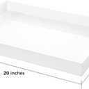 White Rectangular 14x20 Inches Acrylic Ottoman Tray Decorative Serving Tray with Cutout Handles Organizer Tray on Coffee Table Countertop Big Breakfast Bed Tray Living Room Appetizer Serving Food