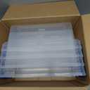 HOMZ 5-Pack Latching Lid, Clear Plastic Storage Organizer Bins, 7.5 Quart, Blue Latch - Stackable Organizing Containers for Home, Garage, and Office