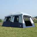 EVER ADVANCED 10 Person Camping Blackout Design Tent, Multi Room Tent for Family, Large Tents with Rainfly and Carry Bag, 2 Doors, Water-Resistant, 14ft x 10ft x 84in (Blue)