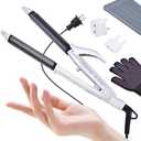 VGR Dual Voltage(100~250V) Travel Curling Iron with European Plug Adapter for International Travel, Europe Travel Essentials for Women, European Travel Must Haves