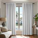 Deconovo Blackout Curtains, Thermal Insulated, W52 x L72 2 Panels, Back Tab, Machine Washable, Room-Darkening Drapes for Bedroom/Living Room Greyish White