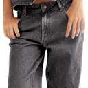 Fisoew Women's Two Piece Denim Set Button Down Backless Tank Top and Wide Leg Jeans 2 Piece Outfit Suits (Grey) Small