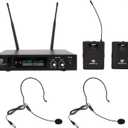 Rockville RWM81U Dual UHF Headset & Guitar Wireless Microphone System w/LCD