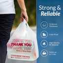 Reli. Thank You Bags | 600 Pack | White Thank You Plastic Bags with Handles | Ideal for Grocery, Shopping, Food Take Out, Restaurants, Small Business (11.5" x 6.5" x 21")