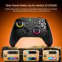 FASTSNAIL Wireless Controller for Nintendo Switch 2/1/OLED, Hall Effect Joystick P-Controller with 12 RGB/Programming/Motion Control/Gyro Axis/Turbo/Vibration/Screenshot/Wake up