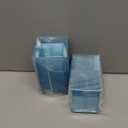 Zhehao 100 Pcs Plastic Dessert Appetizer Plates Disposable, 3.6 x 3.6 Inch Small Square Plastic Dessert Cake Snack Plate for Wedding Birthday Bridal Baby Shower All Occasion Party (Blue Clear)