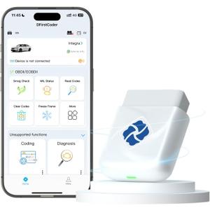 DFirst 201BTFD All System Diagnostic Tool Oil Reset One-Click ECU Coding Disable Auto Start Stop OBD2 Scanner (iOS/Android,A Vin Pack, Lifetime Free Update)