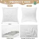 Newwiee Christmas Throw Pillow Covers 18x18 Inch Set of 2 Snowflake Pillow Cases Soft Plush Faux Fur Couch Cushion Case for Chair Sofa Bedroom Living Room Home Decor (White)