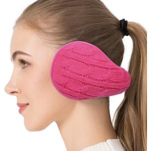 Venswell Knit Ear Muffs for Winter Women Men Soft Earmuffs Cold Weather Fleece Ear Warmers Cover Foldable & Adjustable