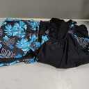 Yonique Two Piece Tankini Bathing Suits T-Back Blouson Swim Tops with Boy Shorts Women Swimsuits Sporty Swimwear (Black, XXL)