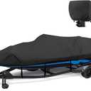 1200D Waterproof Boat Cover - Fits 14' to 16' ft Bass, V-Hull & Tri-Hull Boats - Heavy Duty Canvas Black
