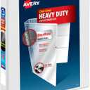 Avery Heavy-Duty View 3 Ring Binder, 1 Inch One Touch EZD Rings, 275-Sheet Capacity, 1.4 Inch Wide Spine, Customizable Clear Cover and Spine, 1 White Binder (79199)