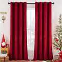 Red Velvet Curtains Elegant Grommet Curtains Thermal Insulated Soundproof Room Darkening Curtains/Drapes for Classical Living Room Bedroom Decor 52 x 72 Inch Set of 2